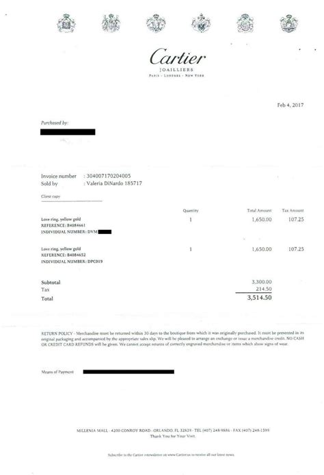 cartier receipt|cartier order status.